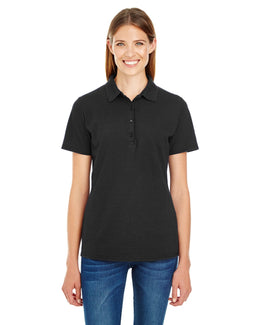 Hanes Ladies X-Temp Pique Polo Shirt with Fresh IQ | Black