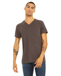 Bella+Canvas Unisex Triblend Short Sleeve V-Neck T-Shirt | Brown Triblend