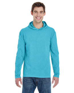 Comfort Colors Heavyweight Long Sleeve Hooded T-Shirt | Lagoon Blue