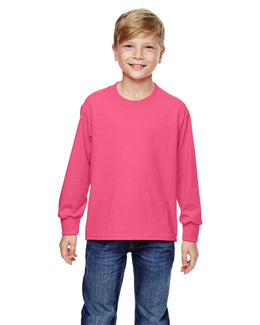 Fruit of the Loom Youth Heavy Cotton Long Sleeve T-Shirt | Neon Pink