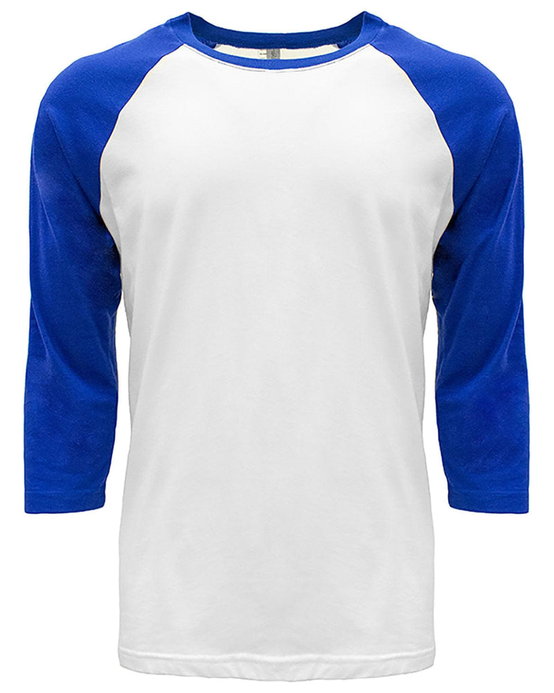 Next Level Unisex CVC 3/4 Sleeve Raglan Baseball T-Shirt - Royal/ White