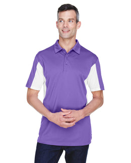 Harriton Side Block Micro-Pique Polo Shirt | Team Purple/ Wht