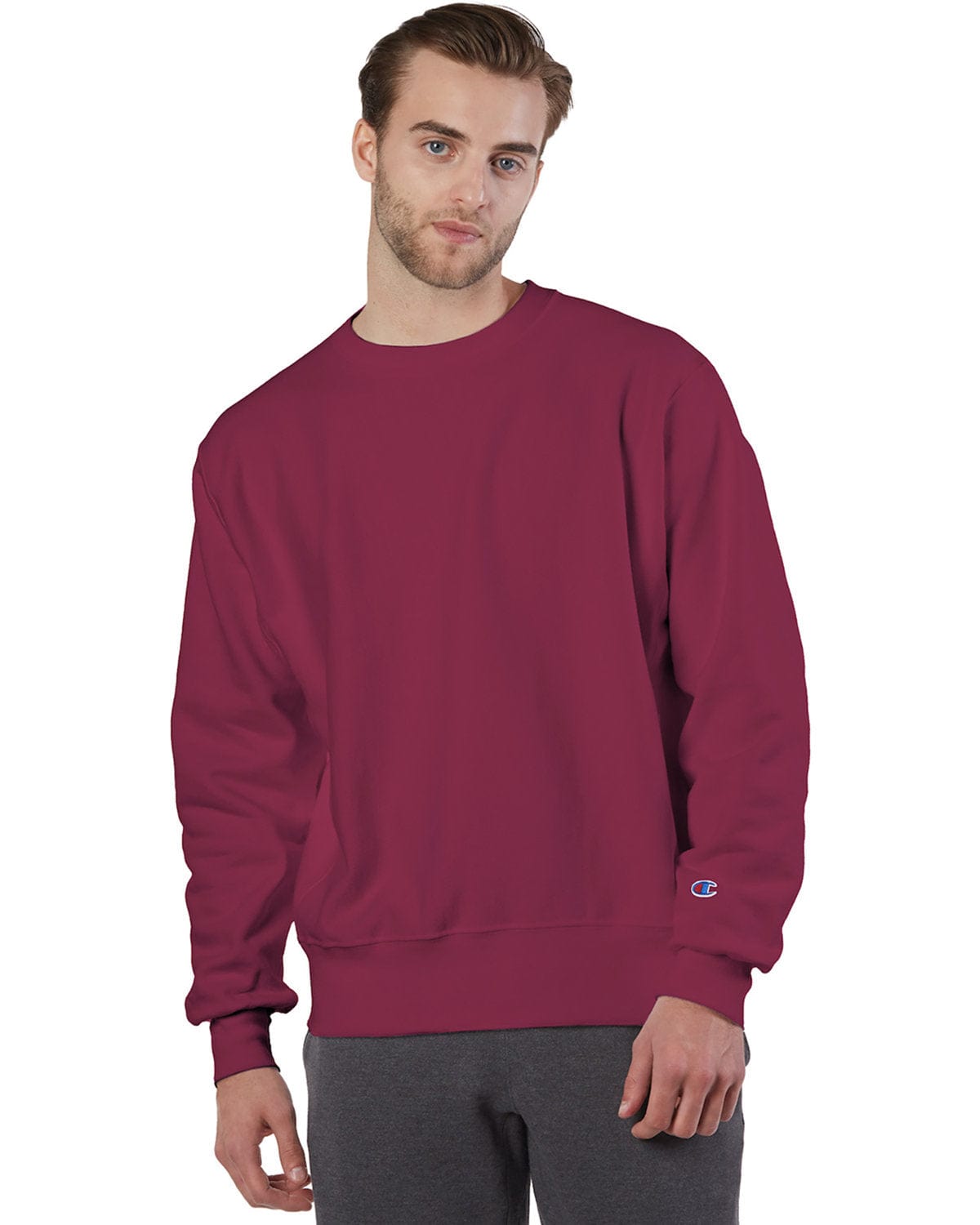 Champion burgundy crew neck hot sale