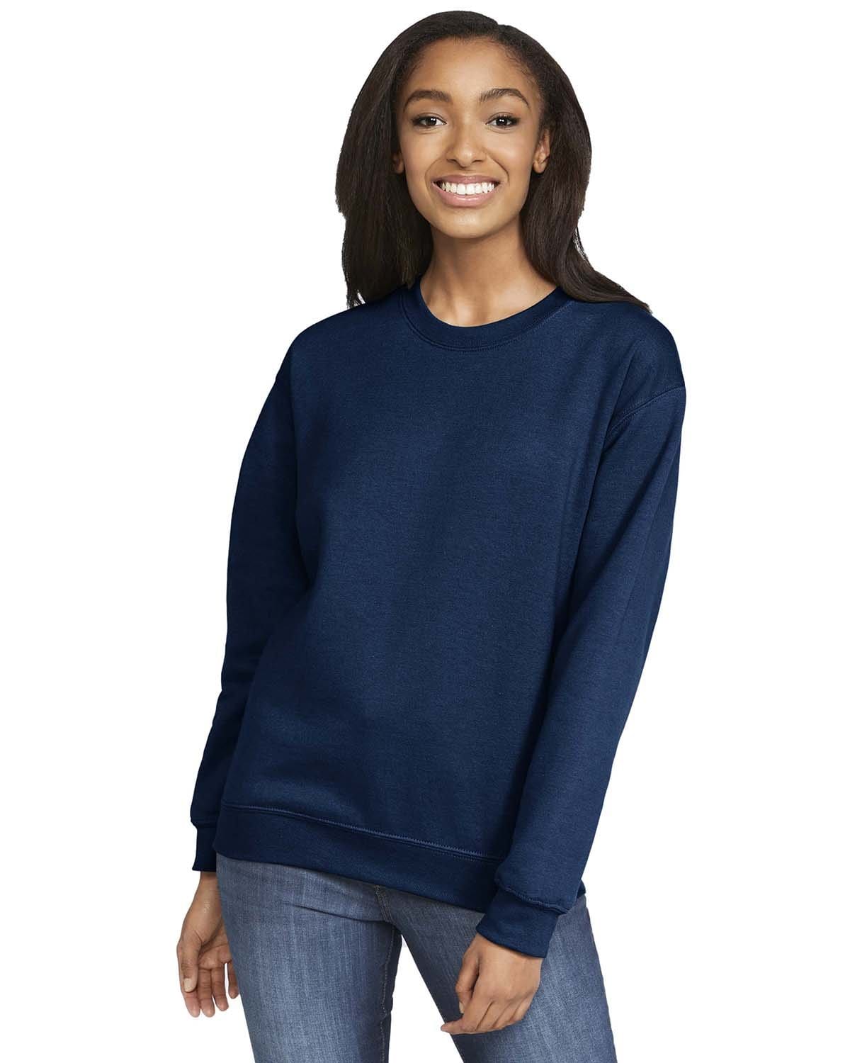 Women's blue best sale crew neck sweatshirt